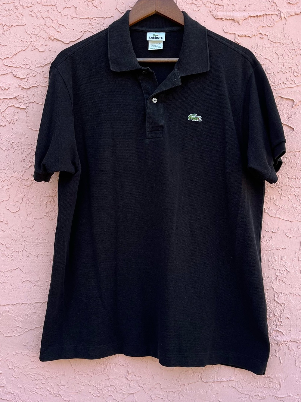 Lacoste Black Polo Shirt Short Sleeve Cotton